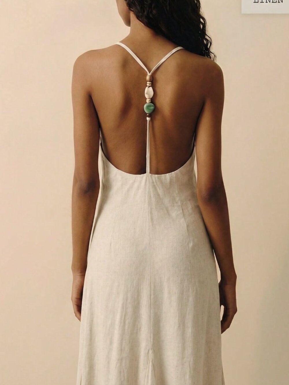Apricot Sexy Women's Elegant Spaghetti Strap Dress - Picture 2 of 5